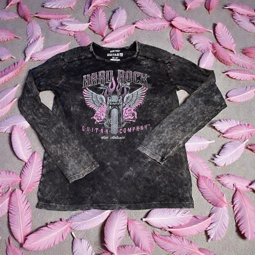 Hard Rock Cafe Mineral Wash Long Sleeve Tee (M)